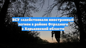 ВСУ задействовали иностранный легион в районе Отрадного в Харьковской области