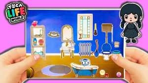 Как сделать бумажный домик Ванную для ТОКА БОКА Уэнсдей ВЕНСДЕЙ / бумажные схемы Тока Бока