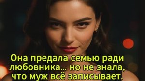 Она предала семью ради любовника… но не знала, что муж всё записывает.