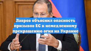 Лавров объяснил опасность призывов ЕС к немедленному прекращению огня на Украине