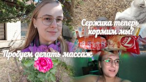 VLOG Сержика теперь кормим мы?🐈 Пробуем делать массаж💆
