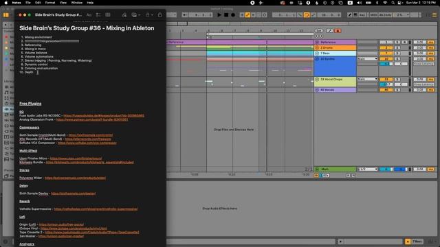 Music Production Study Group 36 - Mixing in Ableton