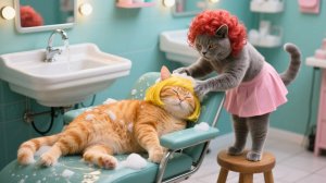 Мультики для детей, котик участвует в конкурсе красоты, мультфильм детям, детский