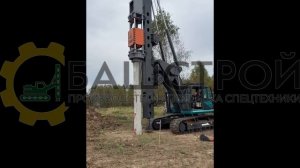 Сваебой КБУРГ 14-01: забивка свай на скоростной железной дороге Москва-СПб