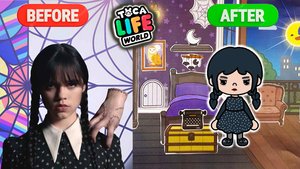 Комната Уэнсдей Тока Бока. Как сделать бумажный домик для Тока Бока /  Бумажные схемы Тока Бока