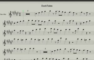 Утиные истории - главная тема из мультфильма - Ноты для Саксофона Альт - минус на сайте sax1.ru