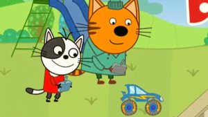 Три кота. Монстр трак. Гонки. Мультфильм игра