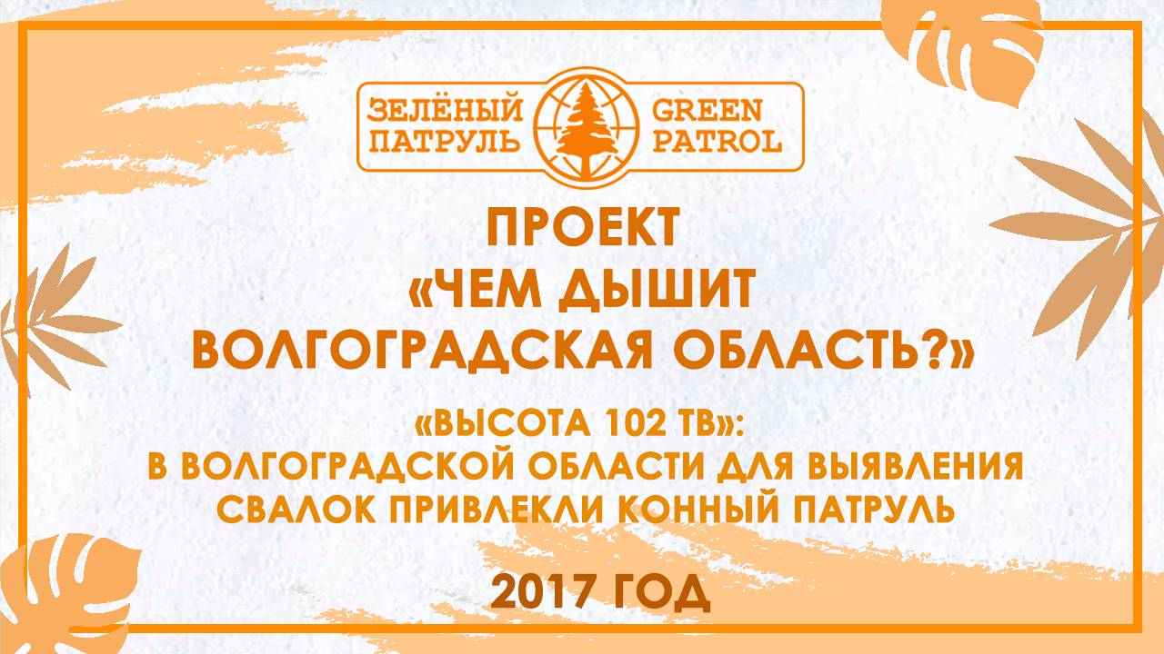 «Высота 102 ТВ»: В Волгоградской области для выявления свалок привлекли конный патруль.