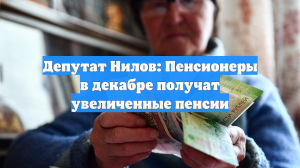Депутат Нилов: Пенсионеры в декабре получат увеличенные пенсии