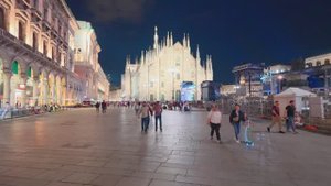 Милан, Италия 🇮🇹 - Город элегантности и роскоши - Ночная пешая экскурсия в формате 4K-HDR