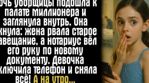 Дочь уборщицы подошла к палате миллионера и заглянула внутрь. Она ахнула- жена рвала старое...
