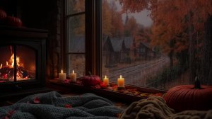 🌧️🍁  Осенний дождь, камин и свечи создают уют и помогают расслабиться перед сном.