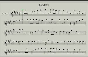 Утиные Истории - главная тема из мультфильма - Ноты для Саксофона Тенор - минус на сайте sax1.ru