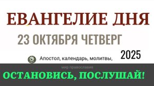 23 октября четверг Евангелие дня 2025 с толкованием #евангелие
