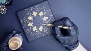 Точечная роспись шкатулки для начинающих | Полный процесс от эскиза до лака