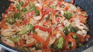Рис с ОВОЩАМИ и КРЕВЕТКАМИ. Вкусный и быстрый ужин на всю семью