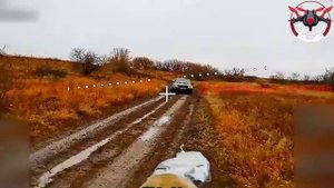 🔥☠⚡#6_армия уничтожила пикап ВСУ. Наша FPV-шка наказала хрюшку за лысую резину.