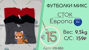 170-003 #3000 Футболки микс (без этикеток) Всесезон Европа