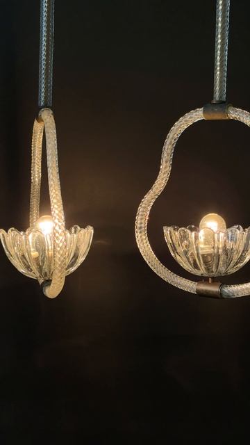 Пара светильников Barovier&Toso в форме цветков (Италия, 1930-е гг.)