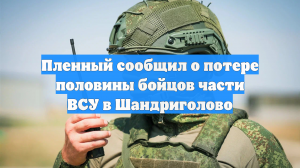 Пленный сообщил о потере половины бойцов части ВСУ в Шандриголово