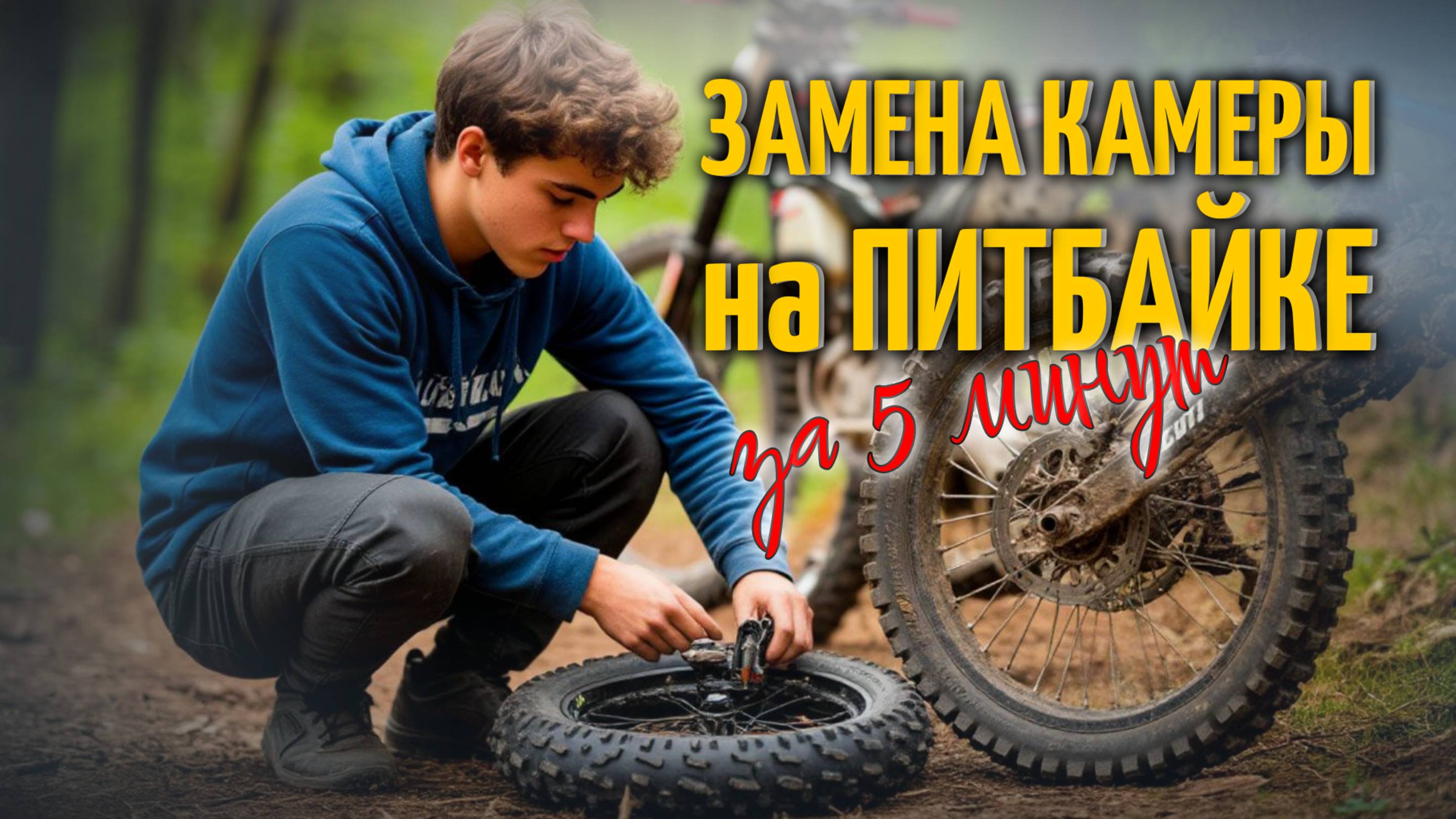 Меняем камеру на питбайке за 5 минут: полный разбор