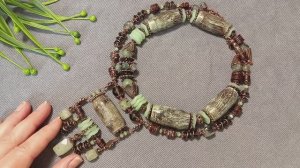 Мадейра. Парные чокеры из дерева, камней и металла #чокер #бохо #collar #boho #идеиукрашений