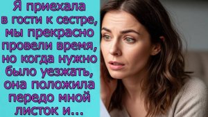 Я приехала в гости к сестре, а когда собралась уезжать она положила передо мной листок