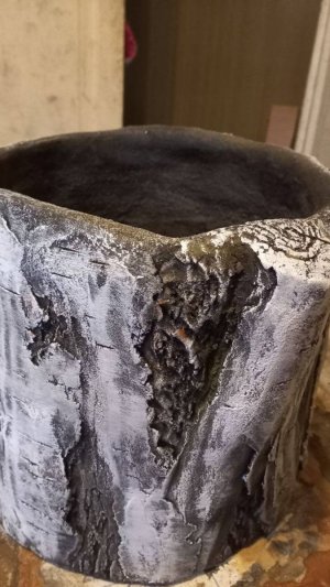 Березовый пень! Кашпо! #цемент #творчество #diy  #кашпо