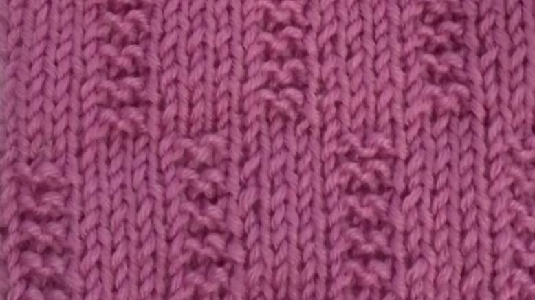 Узор спицами. Чередующиеся столбики. смотреть онлайн