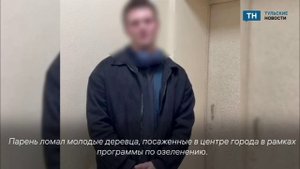 Туляк ломал деревья в центре Калуги вандал публично извинился