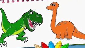 Мультфильм игра раскраска для детей динозаврик,развивающие