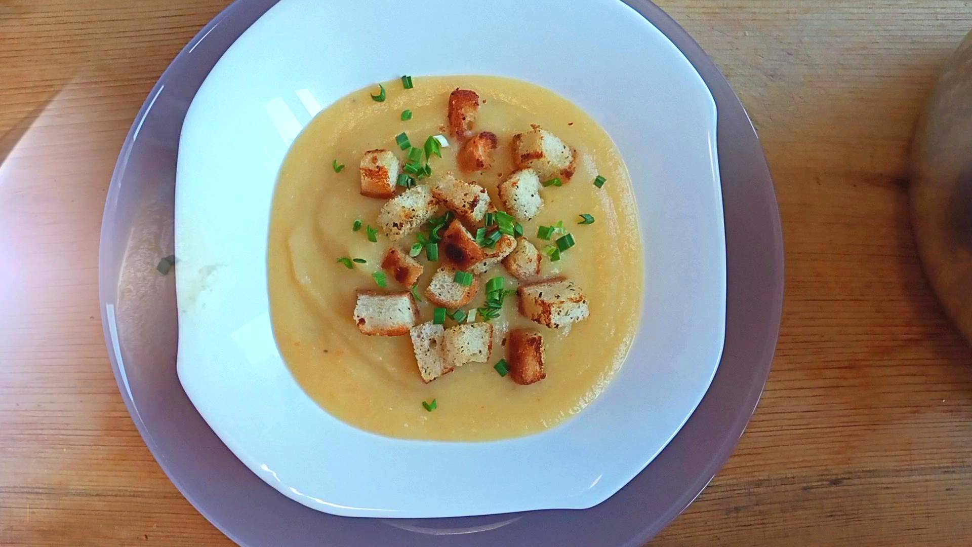 Суп пюре из батата и картофеля с сухариками Овощное блаженство Это просто