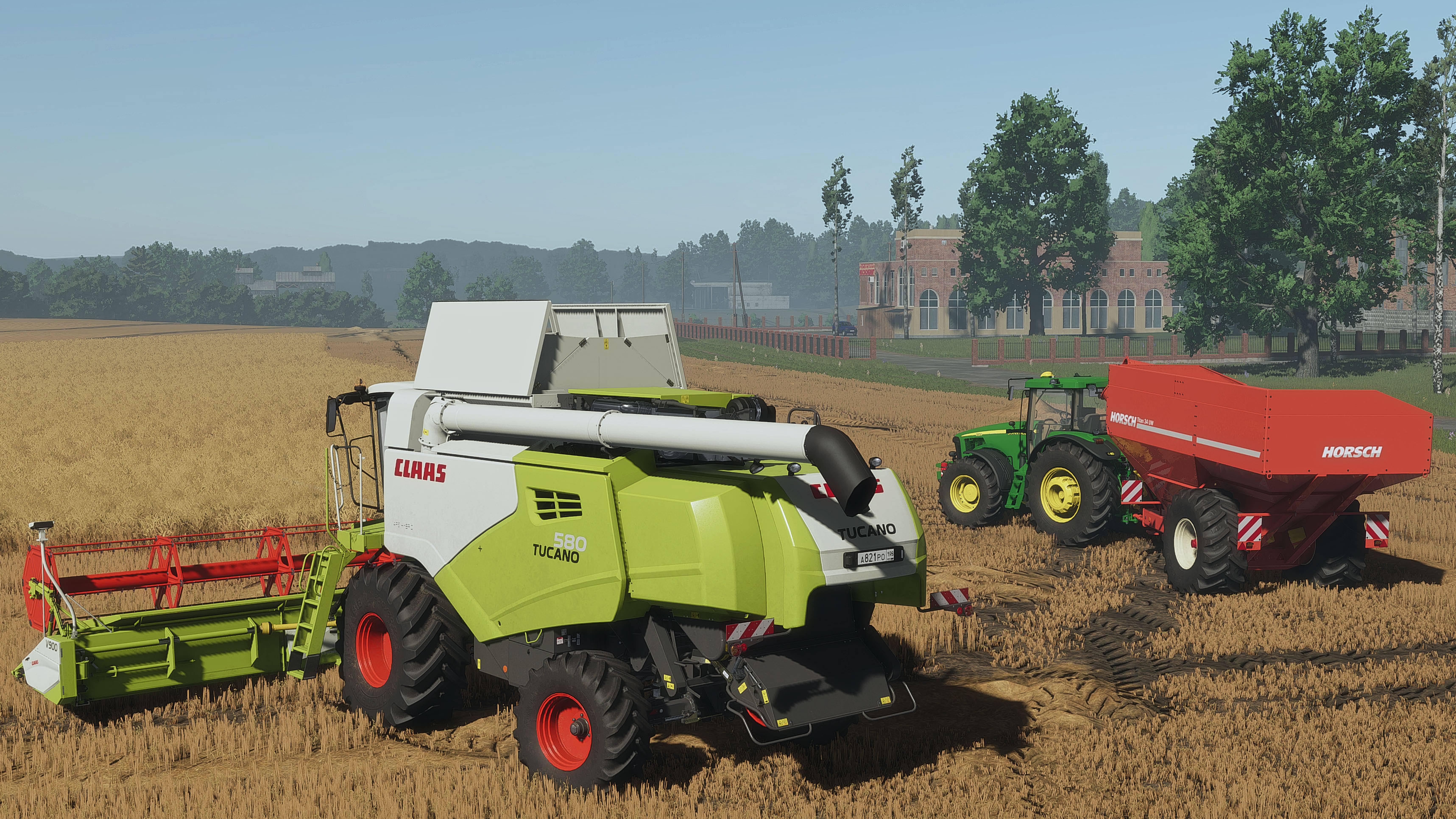 Farming Simulator 25 Сосновка, Уборка пшеницы Claas Tucano 580, John Deere 8520