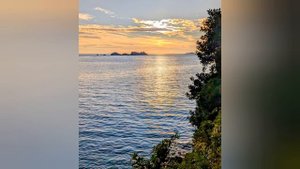 842.Вечер, море, закат в небе. Рай?