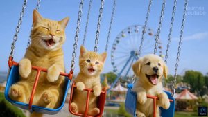 Как котики на аттракционы ходили