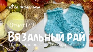 Марафон «Вязальный рай»-отчет 1/9, покупки, процессы, итог 1-й недели, связала носки спицами 🍂
