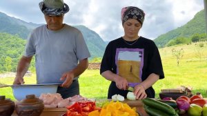 Готовим куриный шашлык с овощами! Азербайджанская Кухня Деревенская Кухня Рецепты