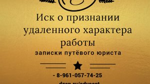 Иск об установлении дистанционного характера работы.