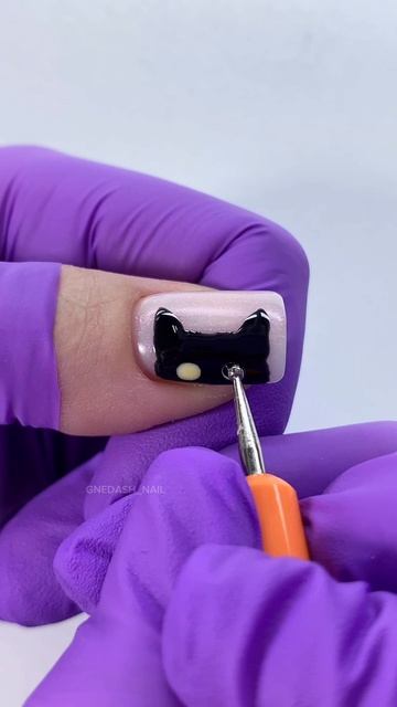 МК быстрого котика на ногтях