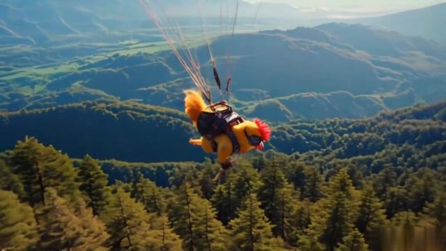 Скайдайвинг, летающий петух 😌 смотреть онлайн