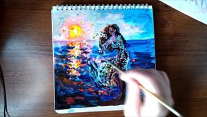 Создание иллюстрации акрилом из головы