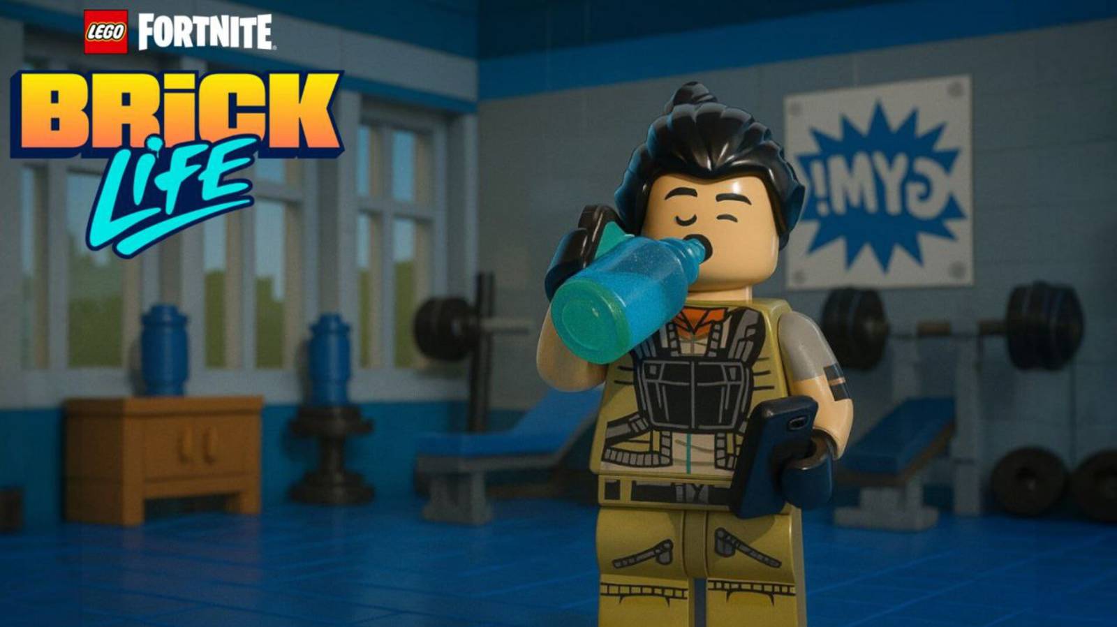 Работа в тренажерном зале в LEGO Fortnite Brick Life