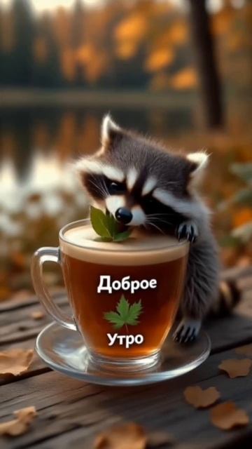 Доброе утречко от милого енотика👍💖#shorts смотреть онлайн