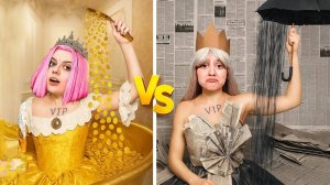 БОГАТАЯ против БЕДНОЙ ПРИНЦЕССЫ! КТО ВЫЖИВЕТ в ЧЕЛЛЕНДЖЕ？!