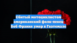 Сбитый мотоциклистом американский фолк-певец Боб Франке умер в Гватемале
