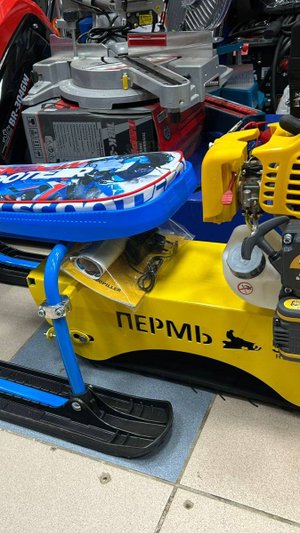 Приставка-мотор на гусеничном ходу для детского снегоката (гусеничный модуль)