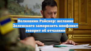 Полковник Райснер: желание Зеленского заморозить конфликт говорит об отчаянии