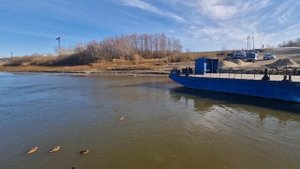 На пароме через Иртыш, сегодня добирался из города Тобольска, Тюменской области в дальнее небольшое
