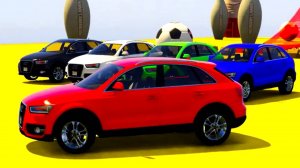 Крутые трюки с цветными внедорожниками для детей. Мультики с цветными машинками для детей.