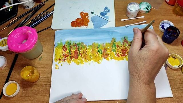 Полезный урок: «Рисуем осенний  лес»